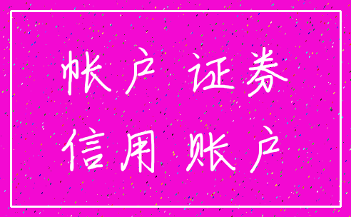 帐户 证券_信用 账户