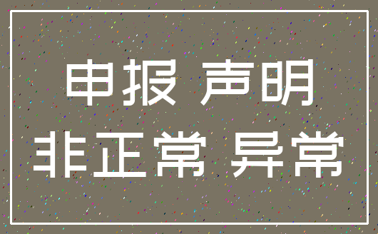 申报 声明_非正常 异常