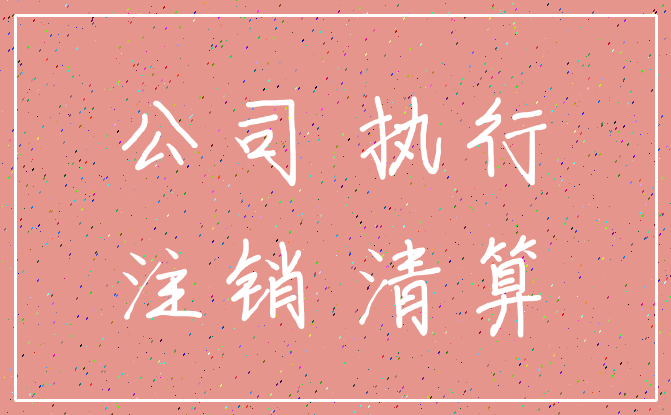 公司 执行_注销 清算