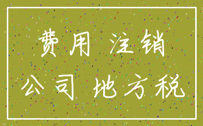 费用 注销_公司 地方税