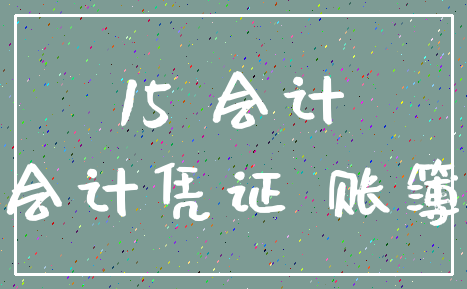 15 会计_会计凭证 账簿