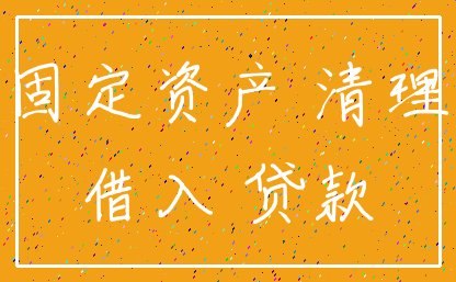 固定资产 清理_借入 贷款