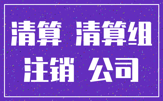 清算 清算组_注销 公司