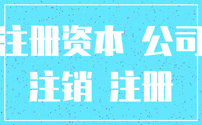 注册资本 公司_注销 注册