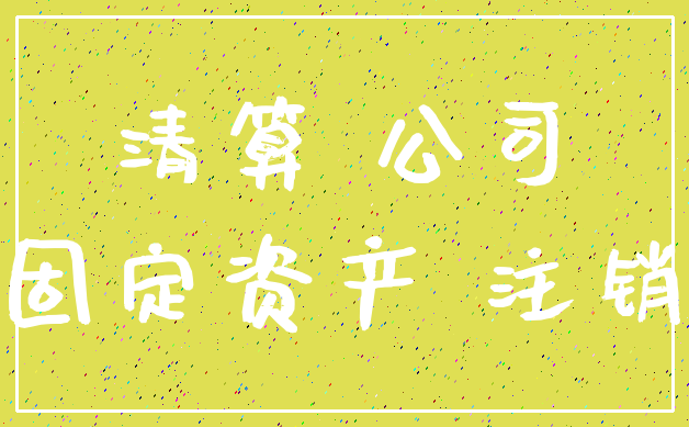 清算 公司_固定资产 注销