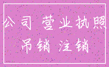 公司 营业执照_吊销 注销