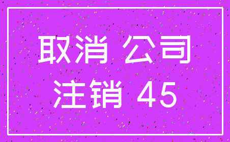 取消 公司_注销 45