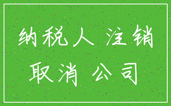 纳税人 注销_取消 公司