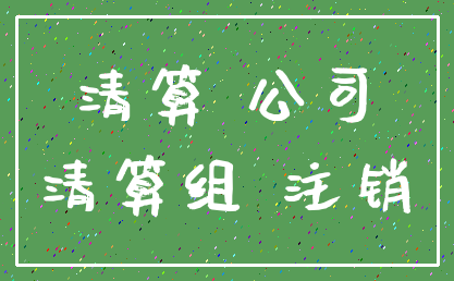 清算 公司_清算组 注销
