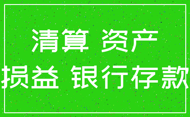 清算 资产_损益 银行存款