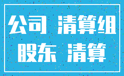 公司 清算组_股东 清算