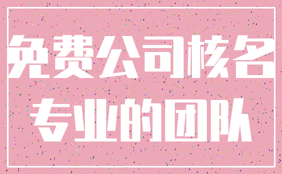 免费公司核名_专业的团队