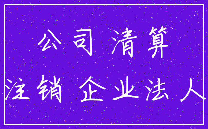 公司 清算_注销 企业法人
