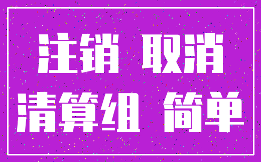 注销 取消_清算组 简单