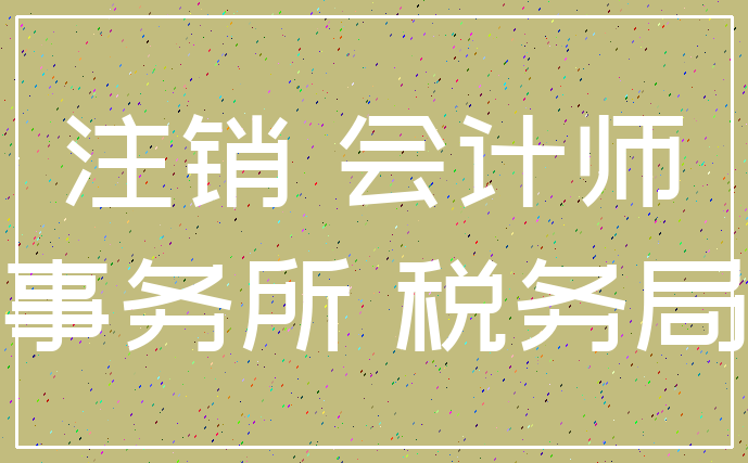 注销 会计师_事务所 税务局