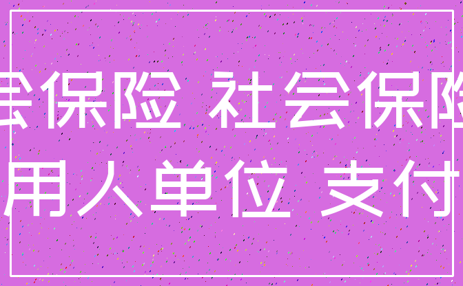 社会保险 社会保险费_用人单位 支付
