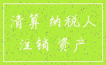 清算 纳税人_注销 资产