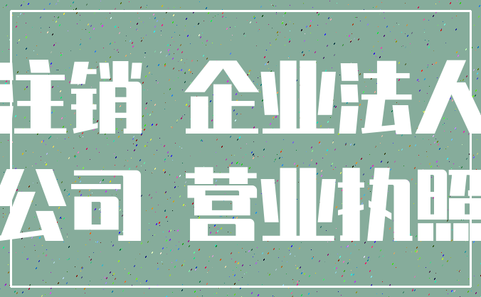 注销 企业法人_公司 营业执照