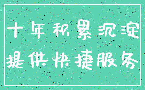 十年积累沉淀_提供快捷服务