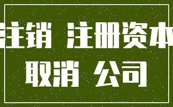 注销 注册资本_取消 公司