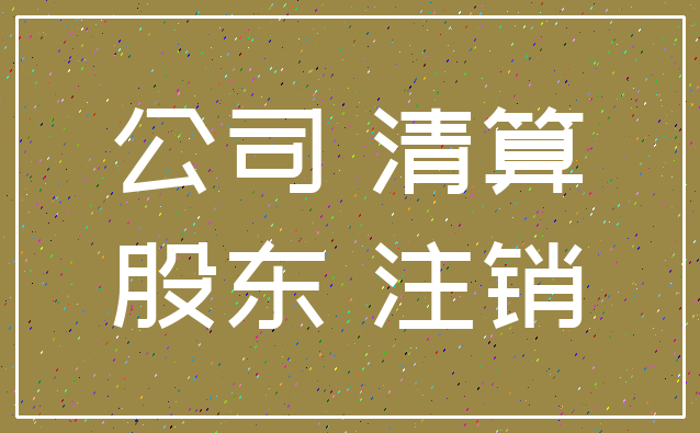 公司 清算_股东 注销