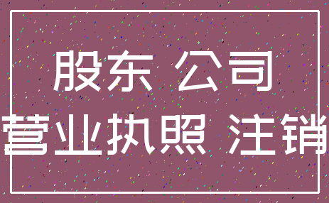 股东 公司_营业执照 注销