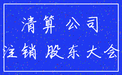 清算 公司_注销 股东大会