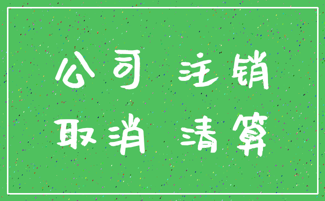 公司 注销_取消 清算