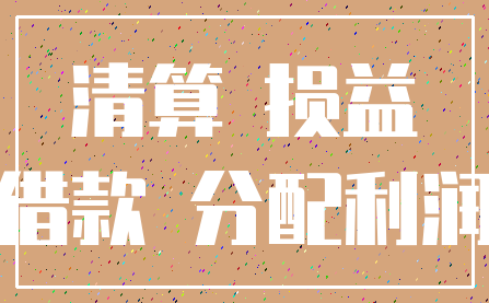清算 损益_借款 分配利润