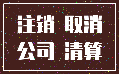 注销 取消_公司 清算