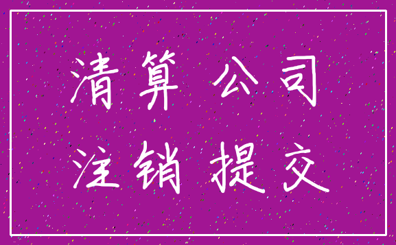 清算 公司_注销 提交