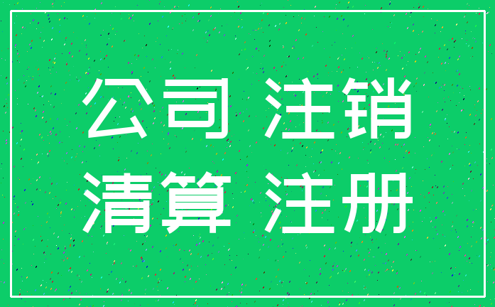 公司 注销_清算 注册