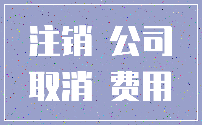 注销 公司_取消 费用