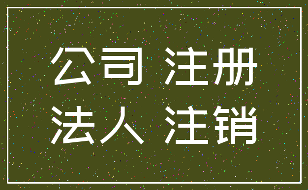 公司 注册_法人 注销