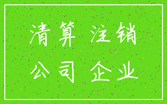 清算 注销_公司 企业