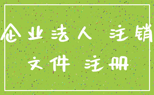 企业法人 注销_文件 注册