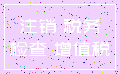 注销 税务_检查 增值税