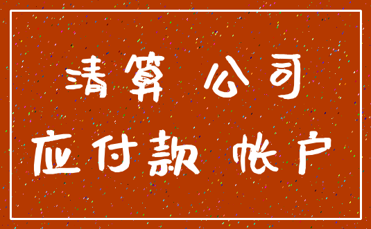 清算 公司_应付款 帐户