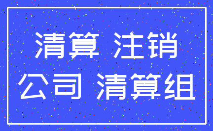 清算 注销_公司 清算组