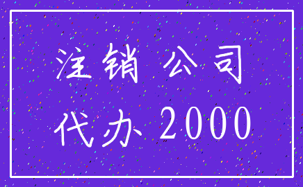 注销 公司_代办 2000