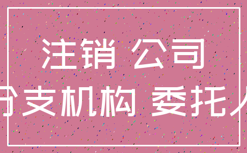 注销 公司_分支机构 委托人
