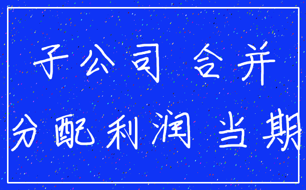 子公司 合并_分配利润 当期
