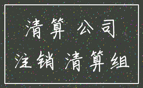 清算 公司_注销 清算组