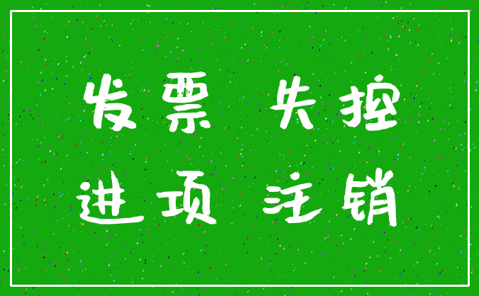 发票 失控_进项 注销