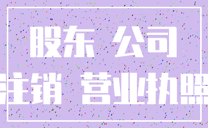 股东 公司_注销 营业执照