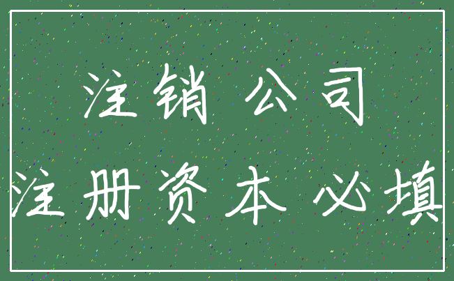 注销 公司_注册资本 必填