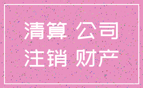 清算 公司_注销 财产