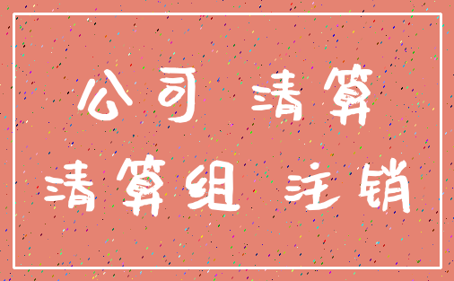 公司 清算_清算组 注销