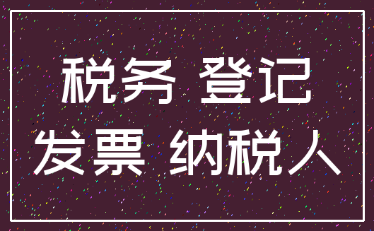 税务 登记_发票 纳税人
