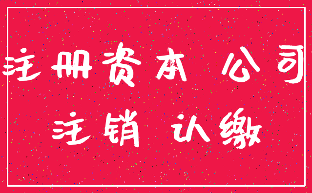 注册资本 公司_注销 认缴